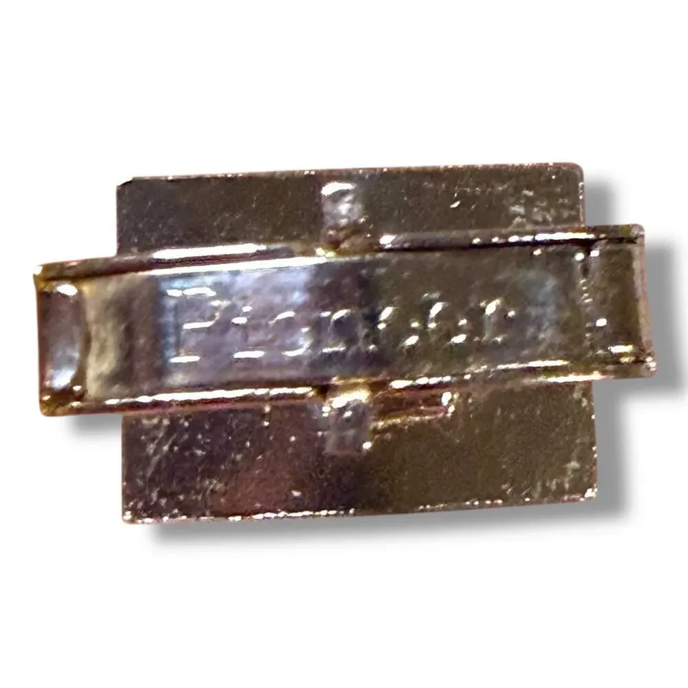 VTG Pioneer Cufflinks Mens Silver Tone Emerald Cut Glass Jewels Bullet Locking